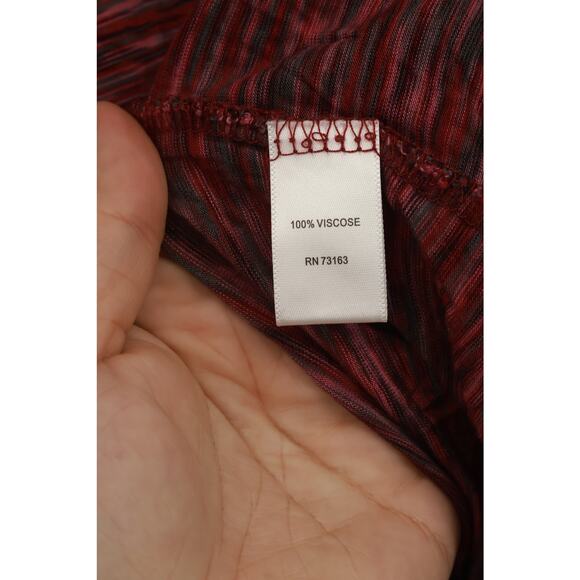 Cupio Women's 100% Viscose Pullover Crew Neck Top Blouse Long Sleeve Size M Red - Picture 4 of 5